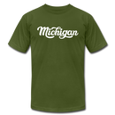 Michigan T-Shirt - Hand Lettered Unisex Michigan T Shirt - olive
