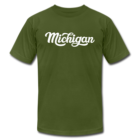 Michigan T-Shirt - Hand Lettered Unisex Michigan T Shirt - olive