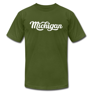 Michigan T-Shirt - Hand Lettered Unisex Michigan T Shirt - olive