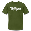 Michigan T-Shirt - Hand Lettered Unisex Michigan T Shirt - olive