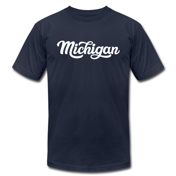 Michigan T-Shirt - Hand Lettered Unisex Michigan T Shirt - navy