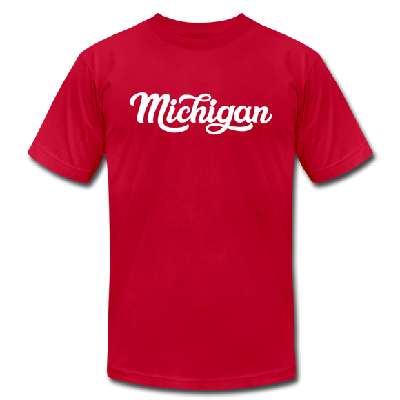 Michigan T-Shirt - Hand Lettered Unisex Michigan T Shirt - red
