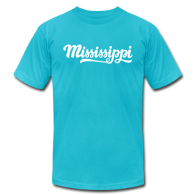 Mississippi T-Shirt - Hand Lettered Unisex Mississippi T Shirt - turquoise