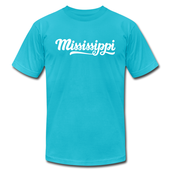 Mississippi T-Shirt - Hand Lettered Unisex Mississippi T Shirt - turquoise
