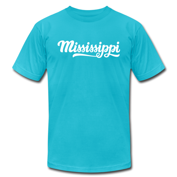 Mississippi T-Shirt - Hand Lettered Unisex Mississippi T Shirt - turquoise