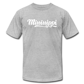 Mississippi T-Shirt - Hand Lettered Unisex Mississippi T Shirt - heather gray