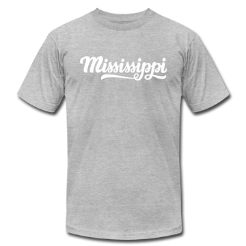 Mississippi T-Shirt - Hand Lettered Unisex Mississippi T Shirt - heather gray