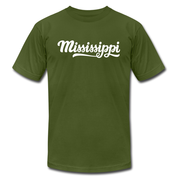 Mississippi T-Shirt - Hand Lettered Unisex Mississippi T Shirt - olive