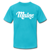Maine T-Shirt - Hand Lettered Unisex Maine T Shirt - turquoise