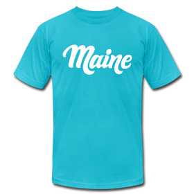 Maine T-Shirt - Hand Lettered Unisex Maine T Shirt - turquoise