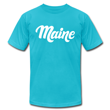 Maine T-Shirt - Hand Lettered Unisex Maine T Shirt - turquoise