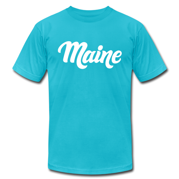 Maine T-Shirt - Hand Lettered Unisex Maine T Shirt - turquoise