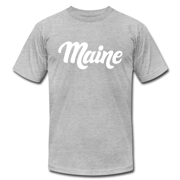 Maine T-Shirt - Hand Lettered Unisex Maine T Shirt - heather gray