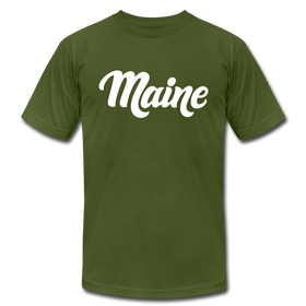 Maine T-Shirt - Hand Lettered Unisex Maine T Shirt - olive