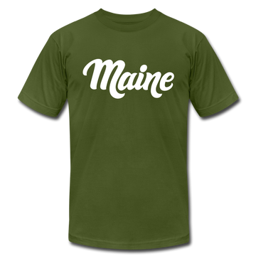 Maine T-Shirt - Hand Lettered Unisex Maine T Shirt - olive