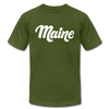 Maine T-Shirt - Hand Lettered Unisex Maine T Shirt - olive