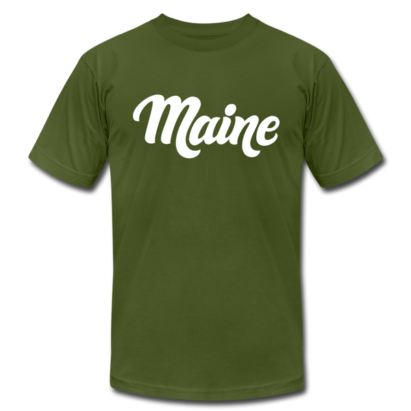 Maine T-Shirt - Hand Lettered Unisex Maine T Shirt - olive
