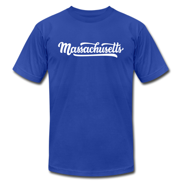 Massachusetts T-Shirt - Hand Lettered Unisex Massachusetts T Shirt - royal blue