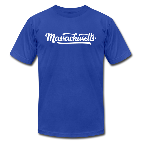 Massachusetts T-Shirt - Hand Lettered Unisex Massachusetts T Shirt - royal blue
