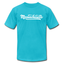 Massachusetts T-Shirt - Hand Lettered Unisex Massachusetts T Shirt - turquoise