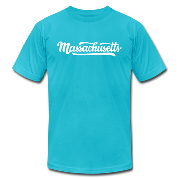 Massachusetts T-Shirt - Hand Lettered Unisex Massachusetts T Shirt - turquoise