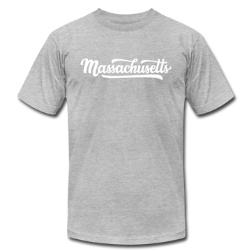 Massachusetts T-Shirt - Hand Lettered Unisex Massachusetts T Shirt - heather gray