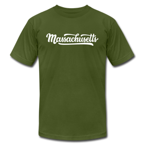 Massachusetts T-Shirt - Hand Lettered Unisex Massachusetts T Shirt - olive