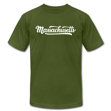 Massachusetts T-Shirt - Hand Lettered Unisex Massachusetts T Shirt - olive