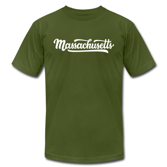 Massachusetts T-Shirt - Hand Lettered Unisex Massachusetts T Shirt - olive