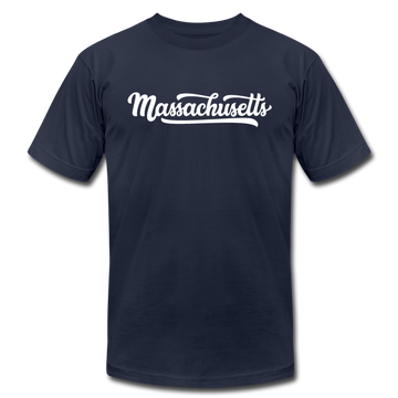 Massachusetts T-Shirt - Hand Lettered Unisex Massachusetts T Shirt - navy