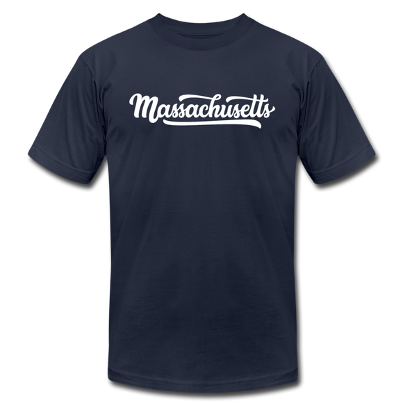 Massachusetts T-Shirt - Hand Lettered Unisex Massachusetts T Shirt - navy