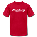 Massachusetts T-Shirt - Hand Lettered Unisex Massachusetts T Shirt - red