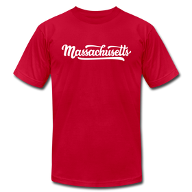 Massachusetts T-Shirt - Hand Lettered Unisex Massachusetts T Shirt - red
