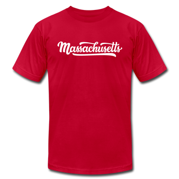 Massachusetts T-Shirt - Hand Lettered Unisex Massachusetts T Shirt - red