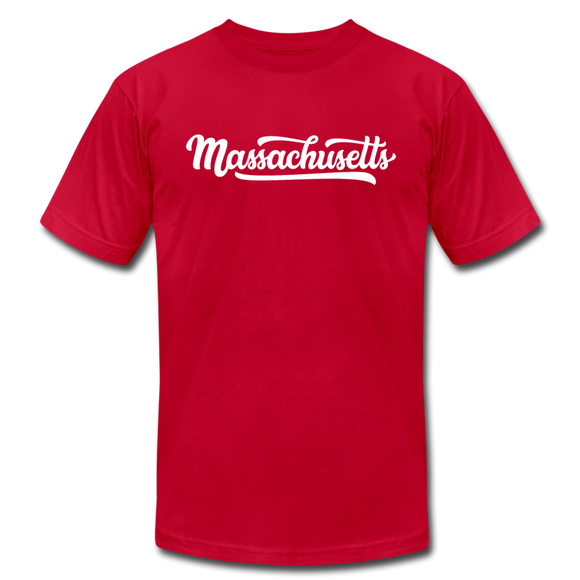 Massachusetts T-Shirt - Hand Lettered Unisex Massachusetts T Shirt - red