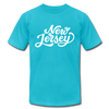 New Jersey T-Shirt - Hand Lettered Unisex New Jersey T Shirt - turquoise
