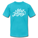 New Jersey T-Shirt - Hand Lettered Unisex New Jersey T Shirt - turquoise