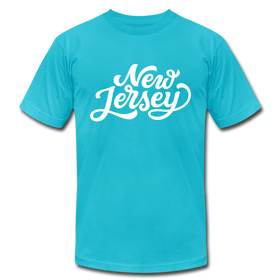 New Jersey T-Shirt - Hand Lettered Unisex New Jersey T Shirt - turquoise