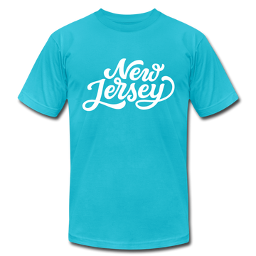 New Jersey T-Shirt - Hand Lettered Unisex New Jersey T Shirt - turquoise
