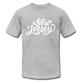 New Jersey T-Shirt - Hand Lettered Unisex New Jersey T Shirt - heather gray