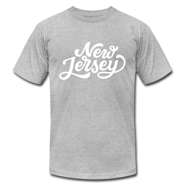 New Jersey T-Shirt - Hand Lettered Unisex New Jersey T Shirt - heather gray