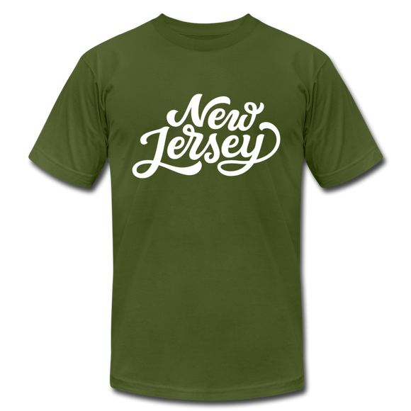 New Jersey T-Shirt - Hand Lettered Unisex New Jersey T Shirt - olive
