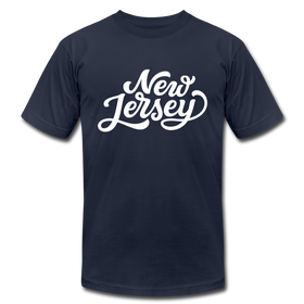 New Jersey T-Shirt - Hand Lettered Unisex New Jersey T Shirt - navy