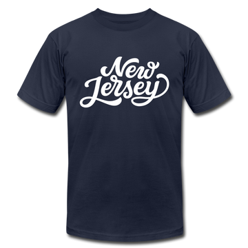 New Jersey T-Shirt - Hand Lettered Unisex New Jersey T Shirt - navy