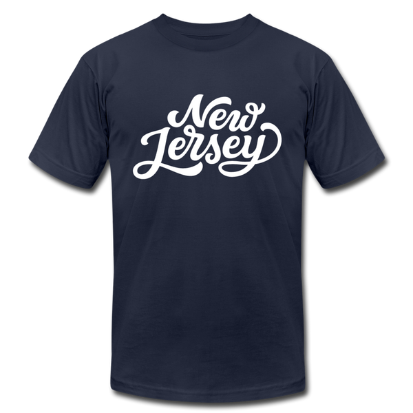 New Jersey T-Shirt - Hand Lettered Unisex New Jersey T Shirt - navy