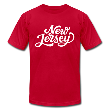 New Jersey T-Shirt - Hand Lettered Unisex New Jersey T Shirt - red