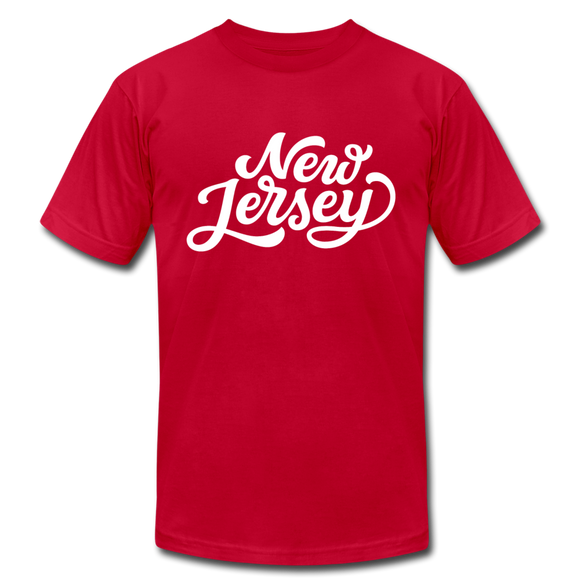 New Jersey T-Shirt - Hand Lettered Unisex New Jersey T Shirt - red