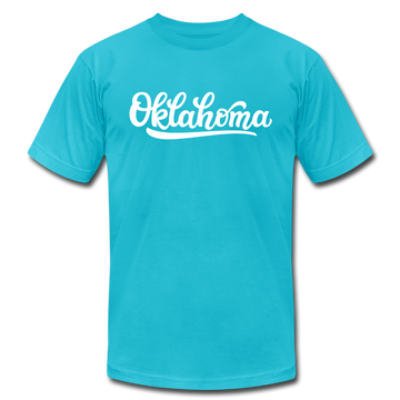 Oklahoma T-Shirt - Hand Lettered Unisex Oklahoma T Shirt - turquoise