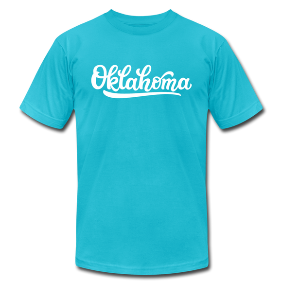 Oklahoma T-Shirt - Hand Lettered Unisex Oklahoma T Shirt - turquoise