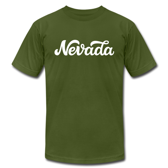 Nevada T-Shirt - Hand Lettered Unisex Nevada T Shirt - olive
